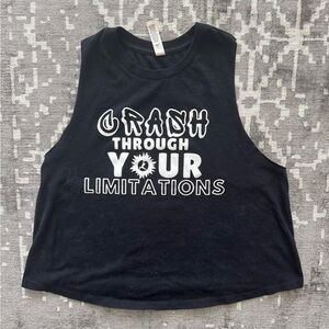 Bella Canvas Black Crop Muscle Tee with White Motivational Graphic